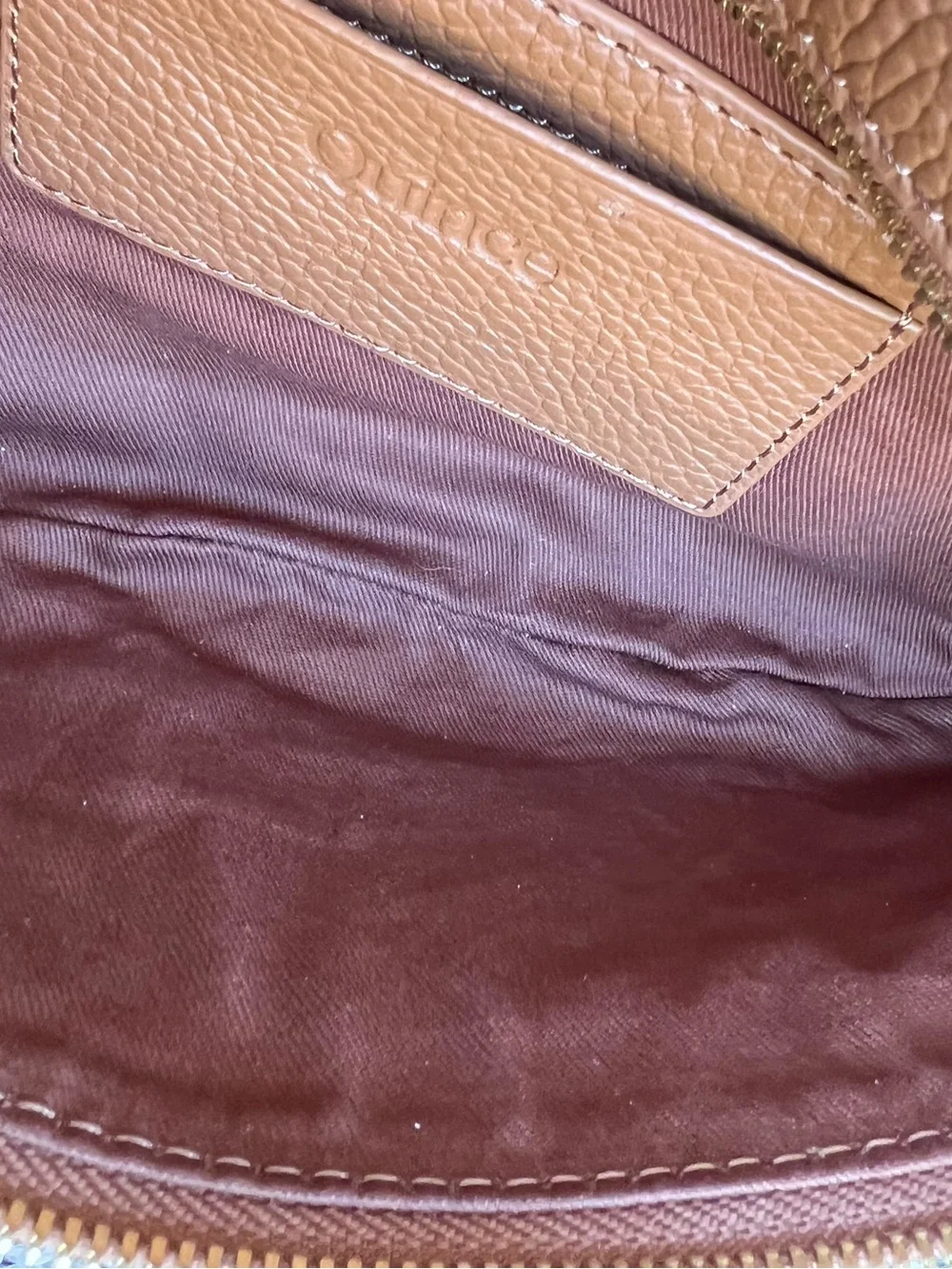 NWOT Quince Italian Pebbled Leather Sling Bag Cognac Crossbody Purse - Picture 15 of 15